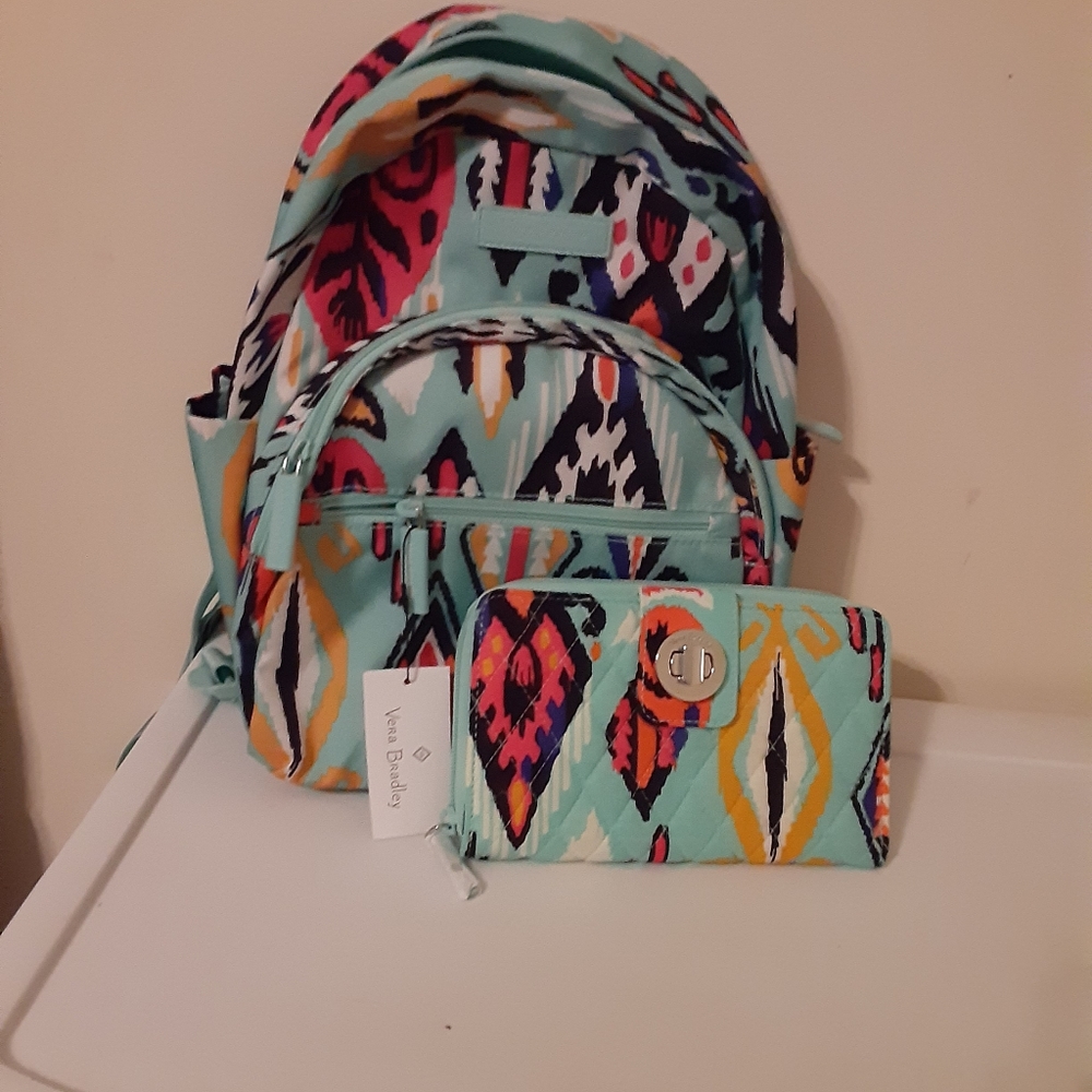 Vera Bradley backpack and wallet mini